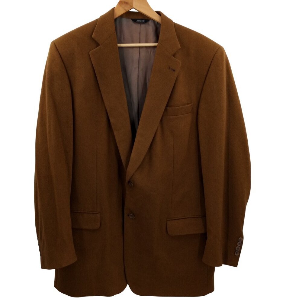 Pavone 100% Cashmere Tan Two Button Blazer Size 46 X-Long Sport Coat Jacket